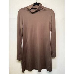 Title Nine Getaway Turtleneck Dress, Cocoa Brown, Size Medium